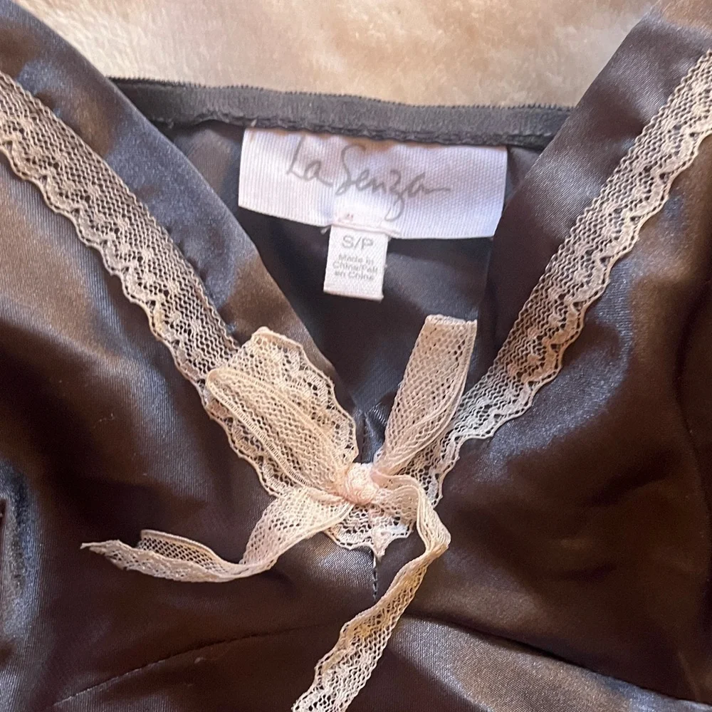 Vintage La SENZA Satin Pyjama Set - Midnight Blue - Picture 2 of 2